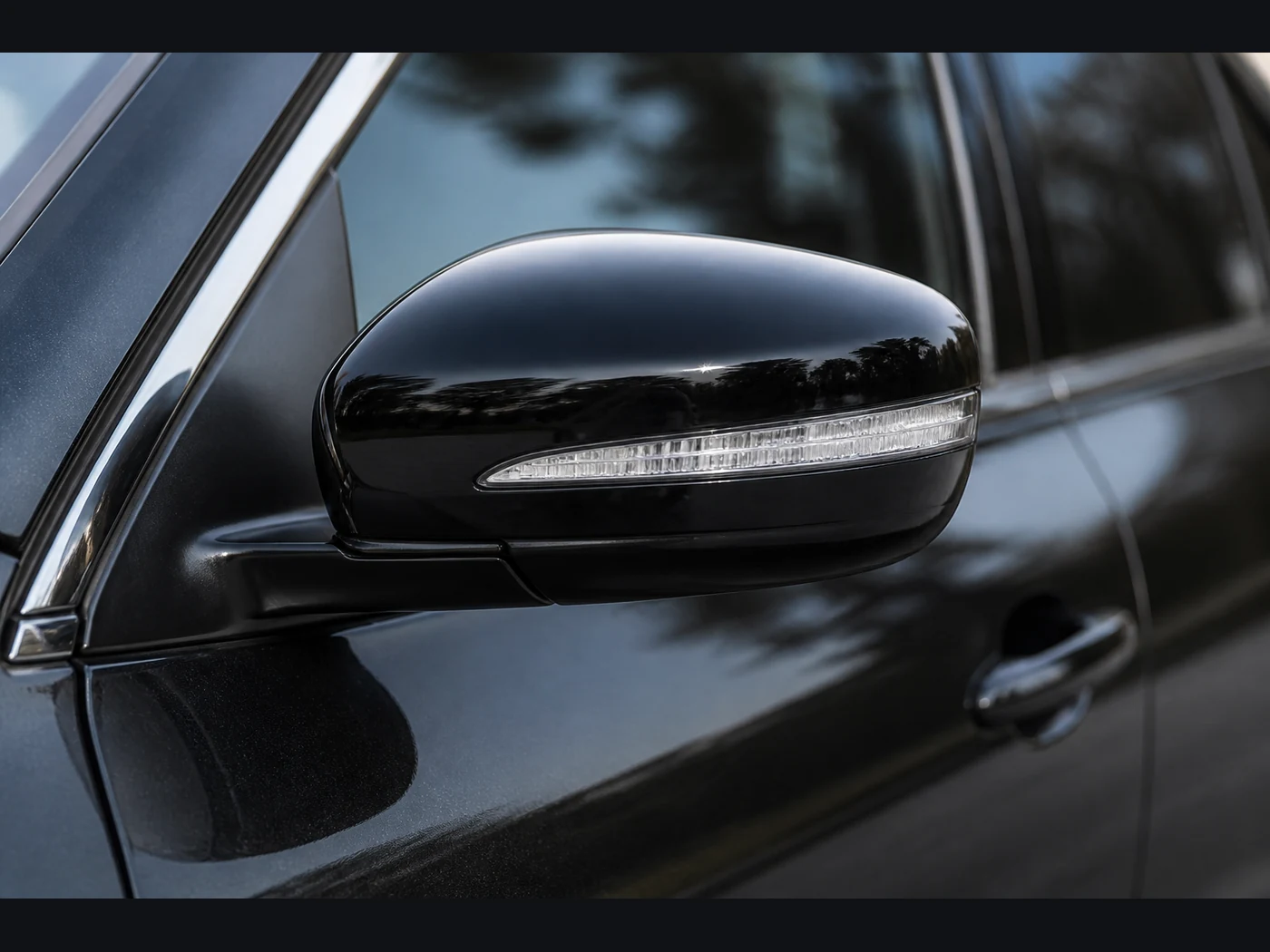 High gloss outside mirrors